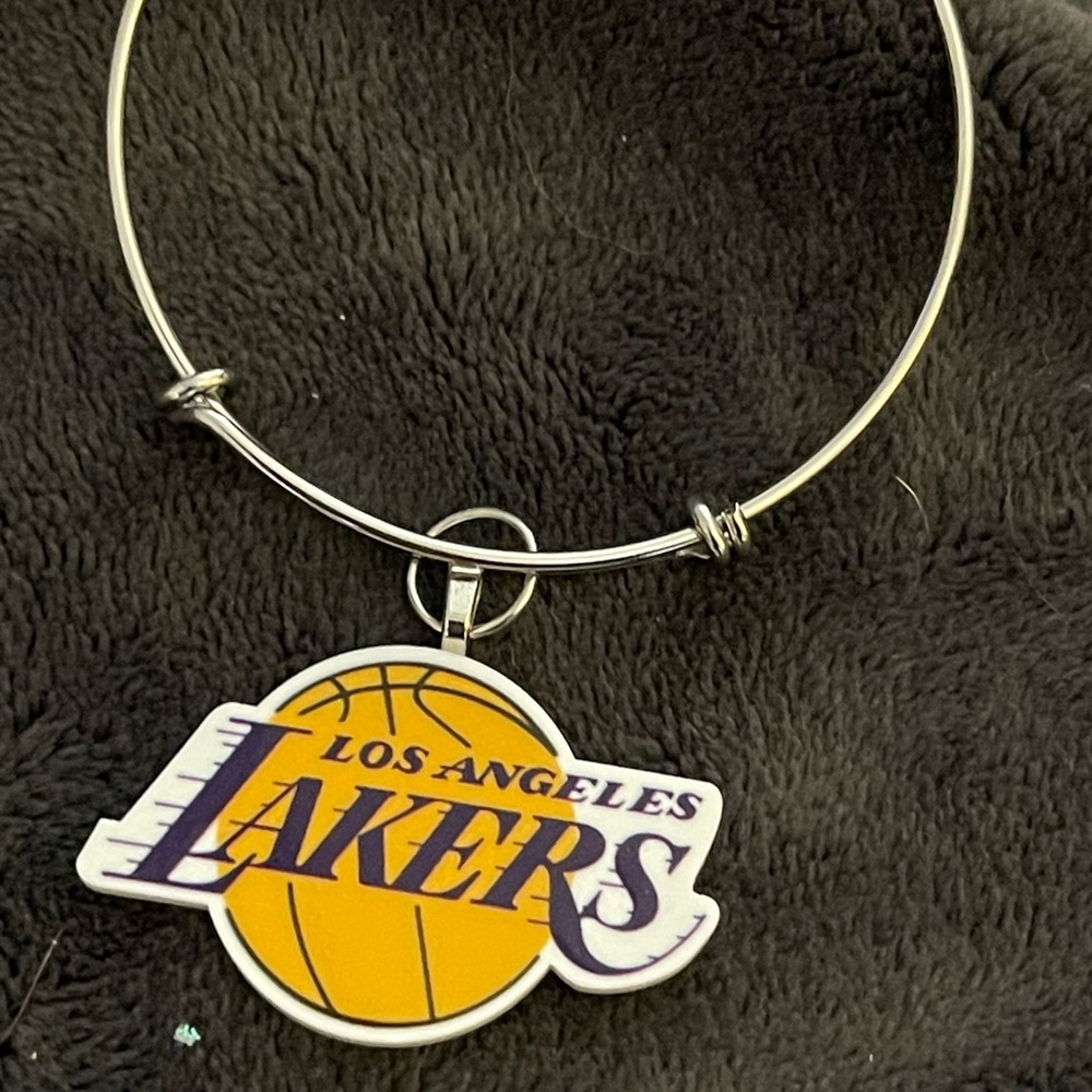 Los Angeles Lakers Silver Bangle Bracelet